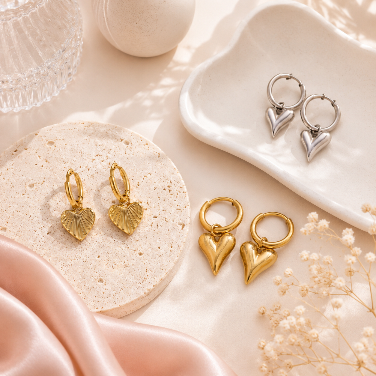 Amora Heart Hoops