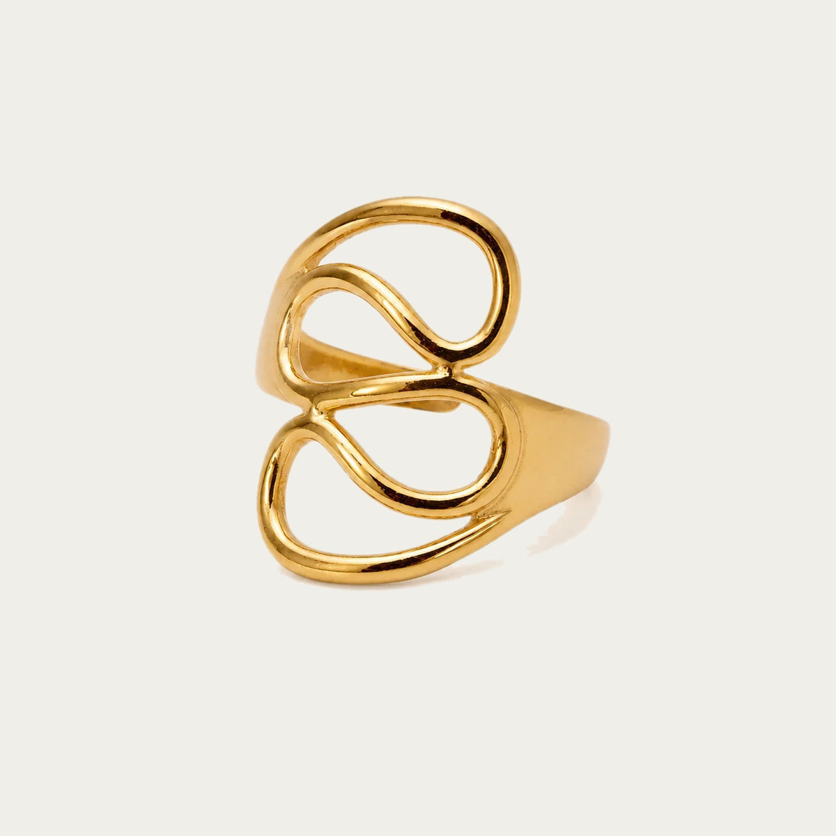byLamari Bianca Ring - Ring aus Edelstahl, wasserfest, Gold