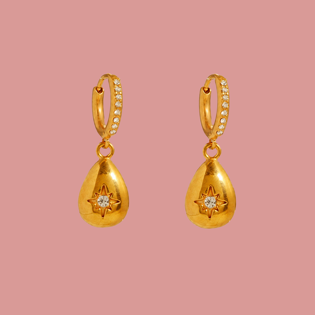 Golden Drop Hoops