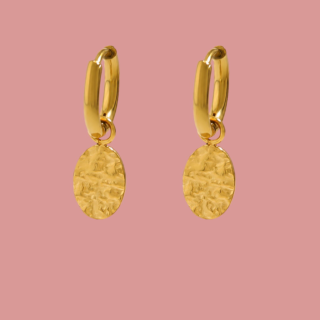 Textured Coin Hoops