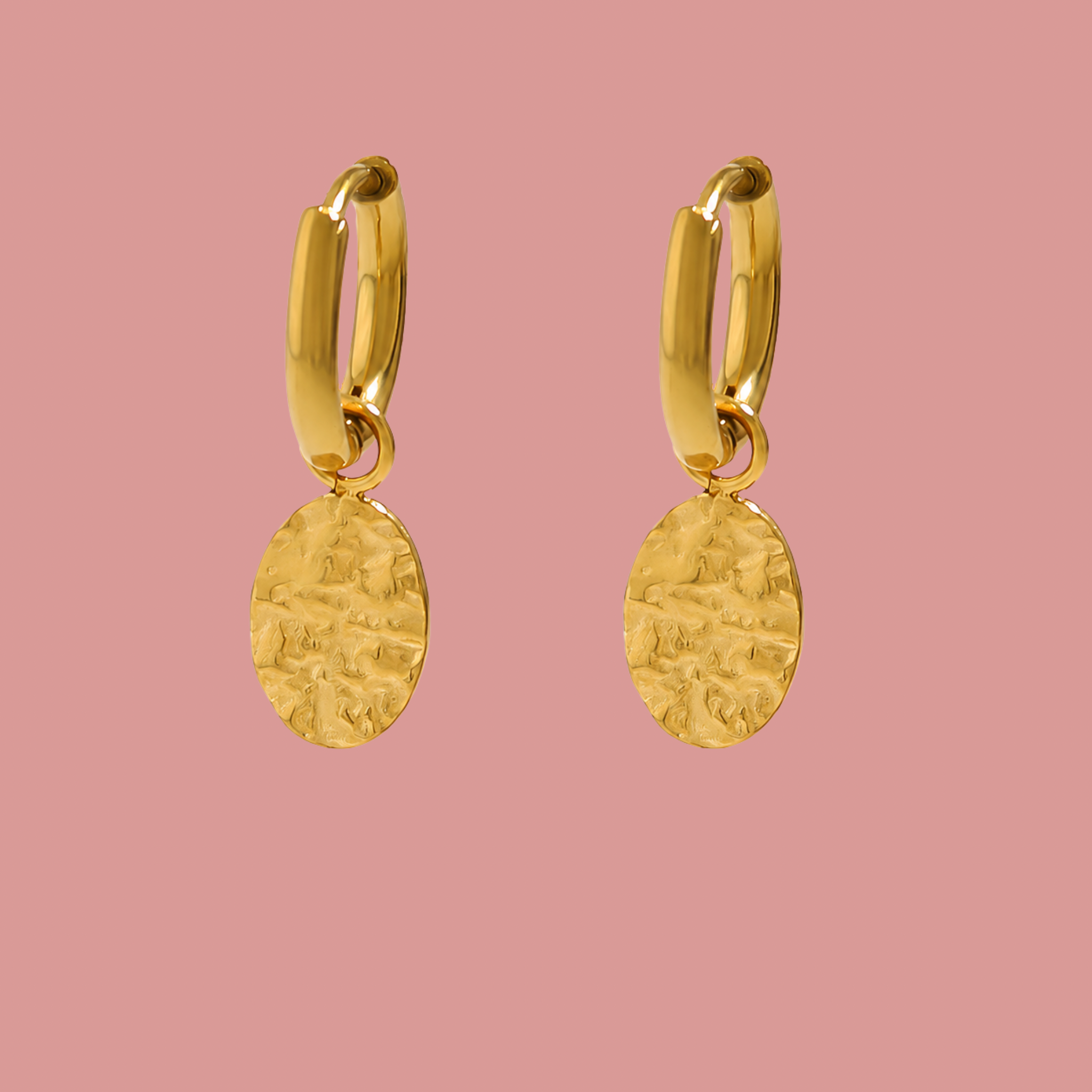 Textured Coin Hoops