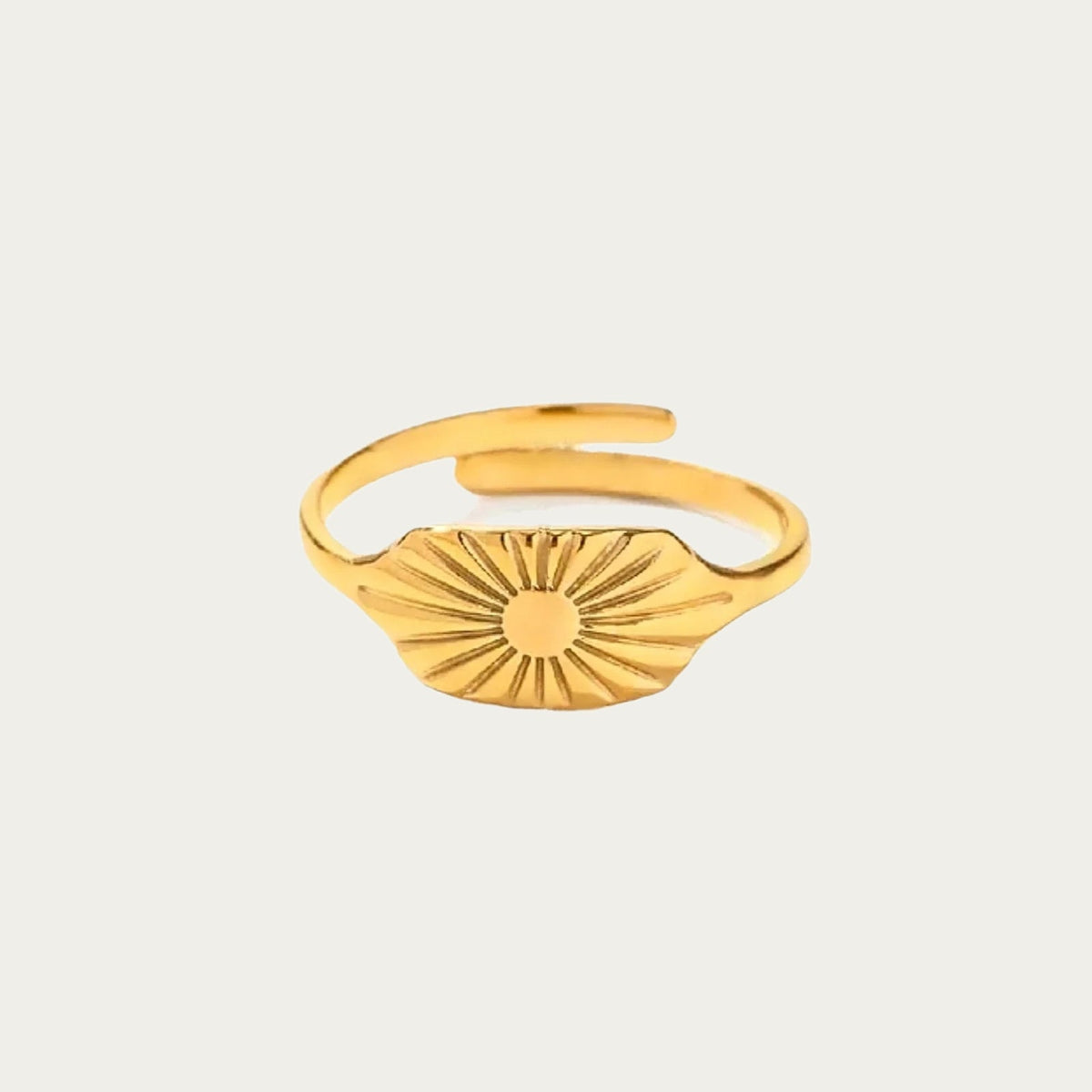 byLamari Jara Sonne Ring - Ring aus Edelstahl, wasserfest, Gold