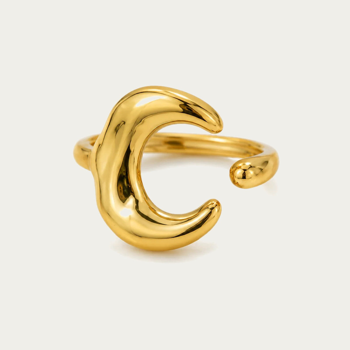 byLamari Nuria Mond Ring - Ring aus Edelstahl, wasserfest, Gold