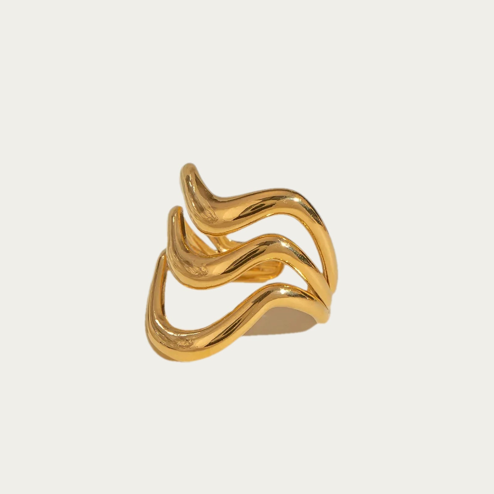 byLamari Ondina Ring - Ring aus Edelstahl, wasserfest, Gold