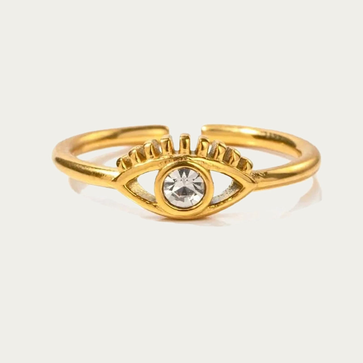 byLamari Tessa Evil Eye Ring - Ring aus Edelstahl, wasserfest, Gold