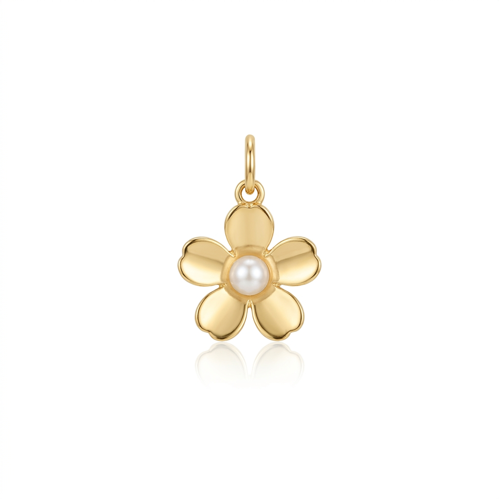 Blüte Charm in Gold