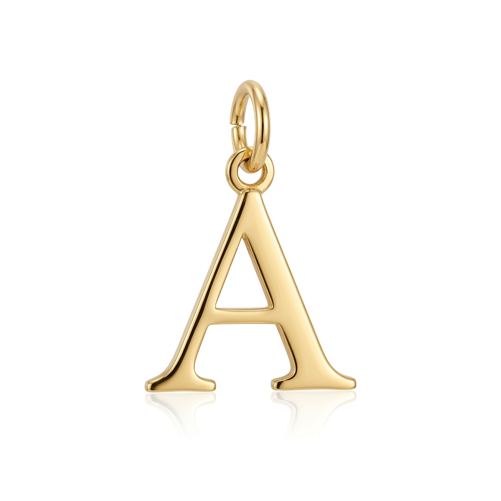 Buchstabe A Charm in Gold