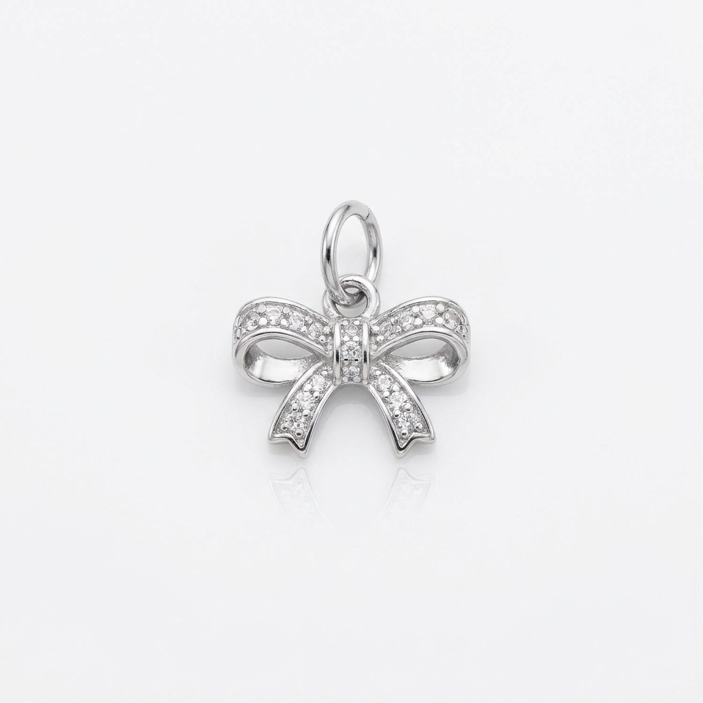 Schleife Charm in Silber